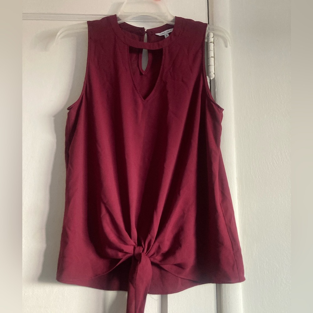 Naked Zebra Red Tie Front Blouse